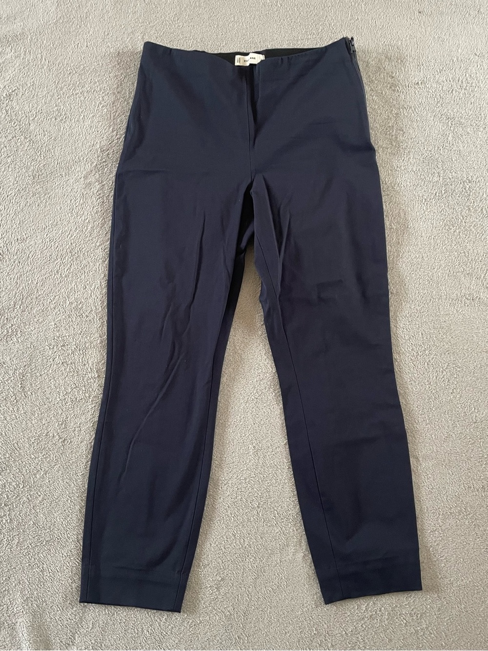 Everlane Stretch Ponte Slim Ankle Pants Size 10 Navy Minimal Capsule Wardrobe